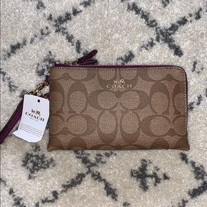 Coach Double Corner Zip Wristlet
